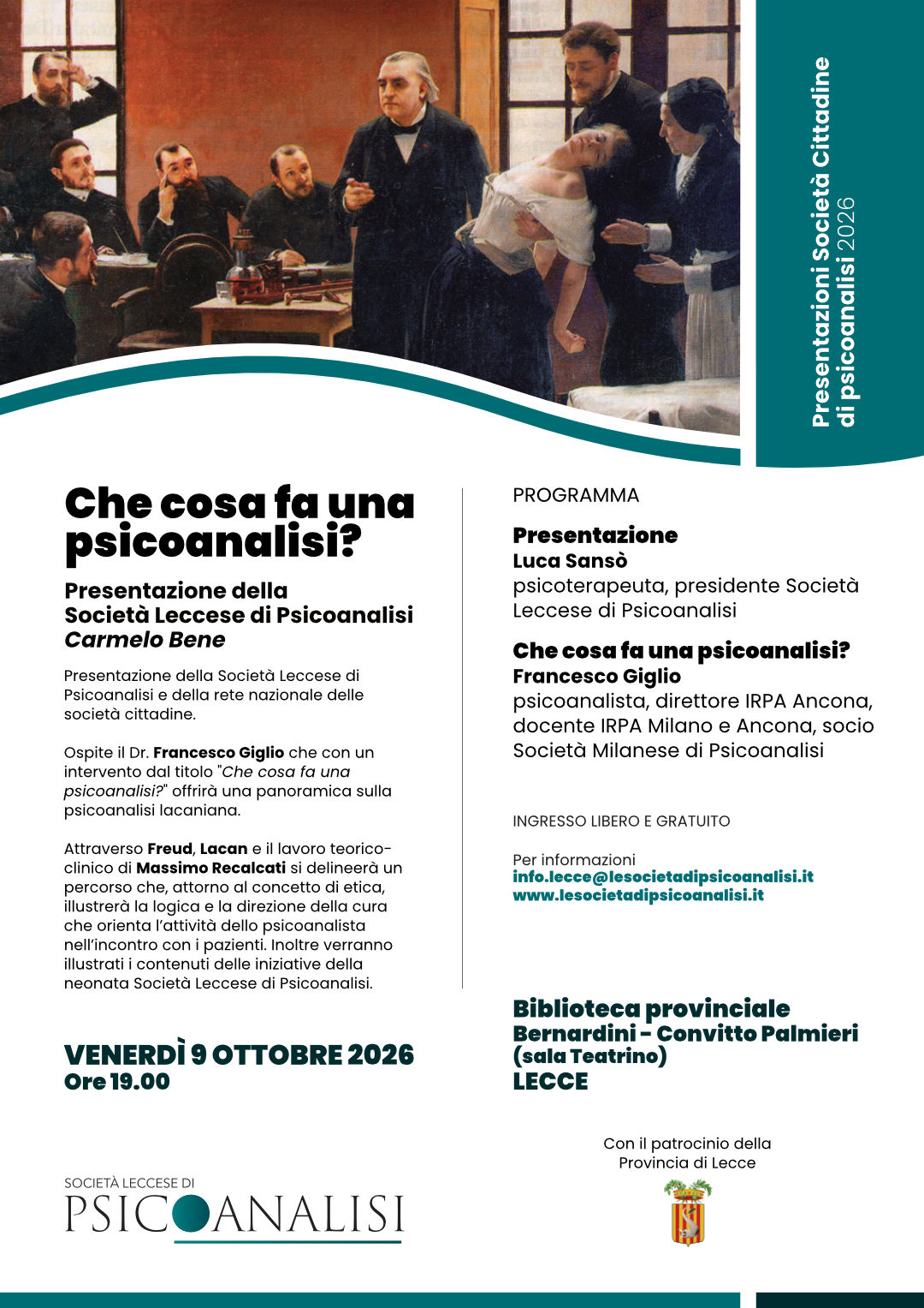 Locandina "Che cosa fa una psicoanalisi?"