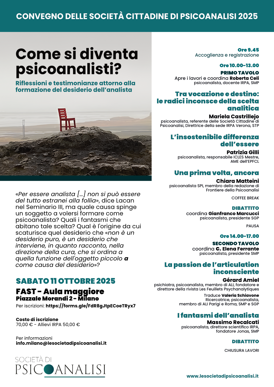 Locandina "Come si diventa psicoanalisti"